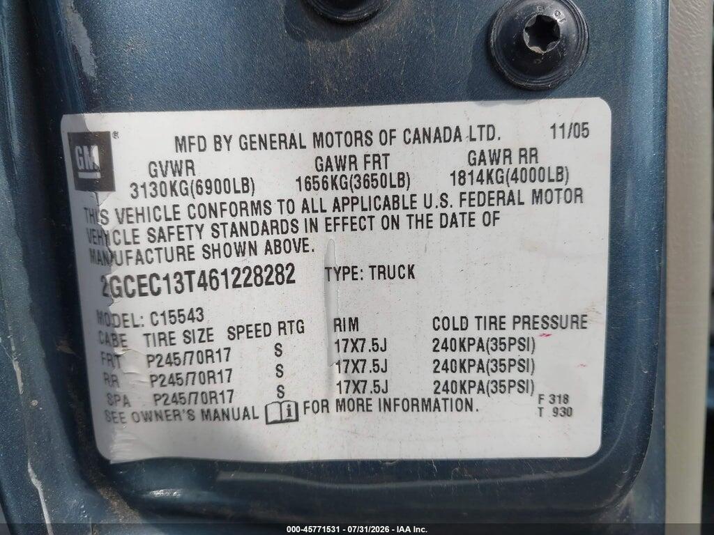2GCEC13T461228282 2006 CHEVROLET SILVERADO 1500 photo no. 9