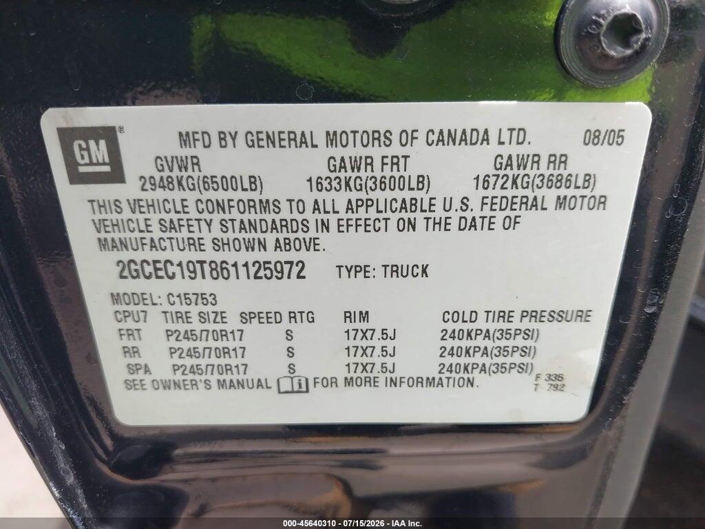 2GCEC19T861125972 2006 CHEVROLET SILVERADO 1500 photo no. 9