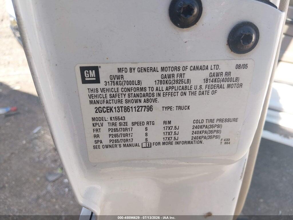 2GCEK13T861127796 2006 CHEVROLET SILVERADO 1500 photo no. 9