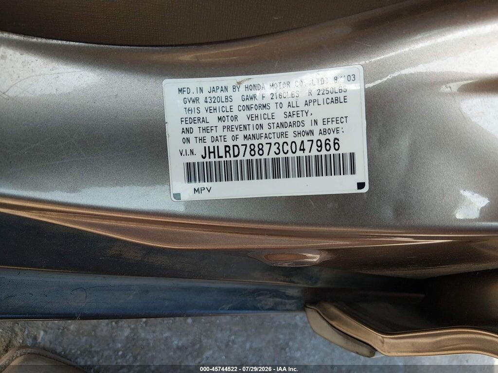 JHLRD78873C047966 2003 HONDA CR-V photo no. 9