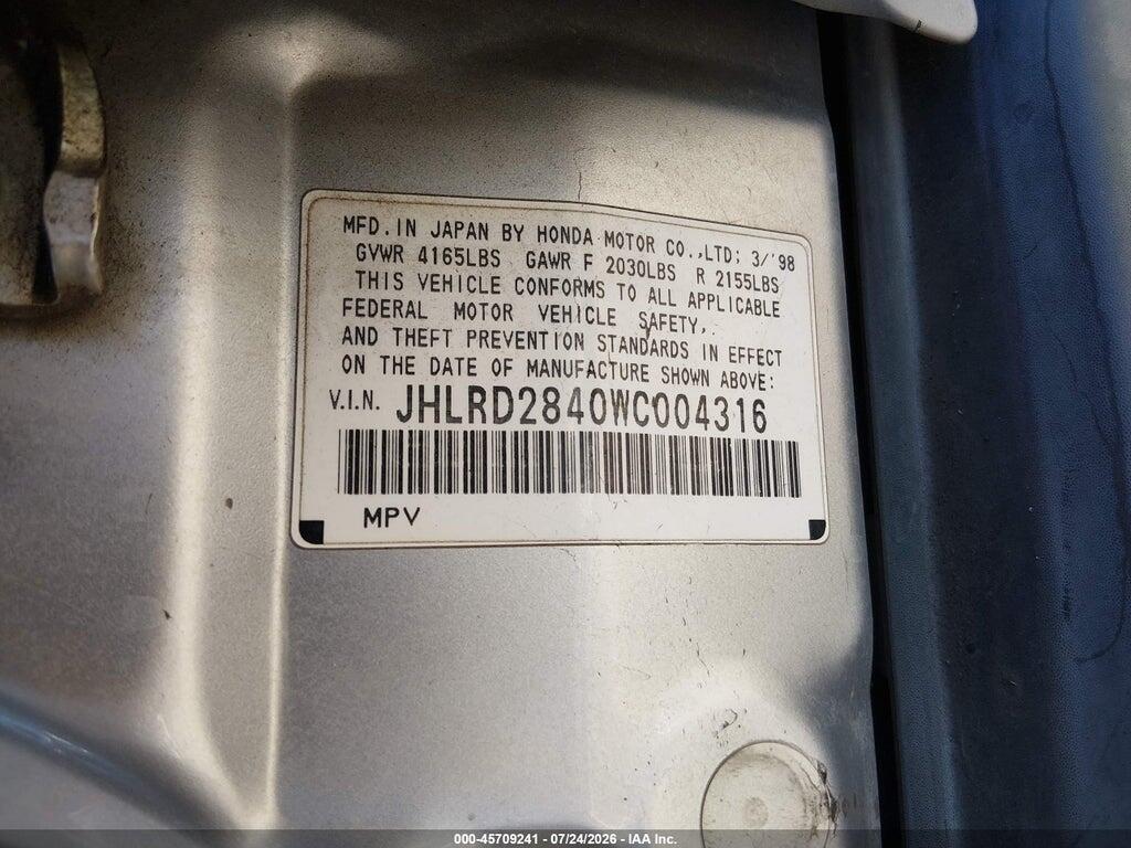 JHLRD2840WC004316 1998 HONDA CR-V photo no. 9