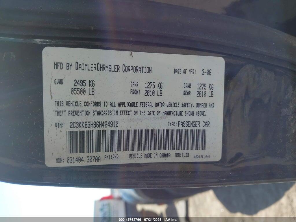 2C3KK63H96H424910 2006 CHRYSLER 300C photo no. 9