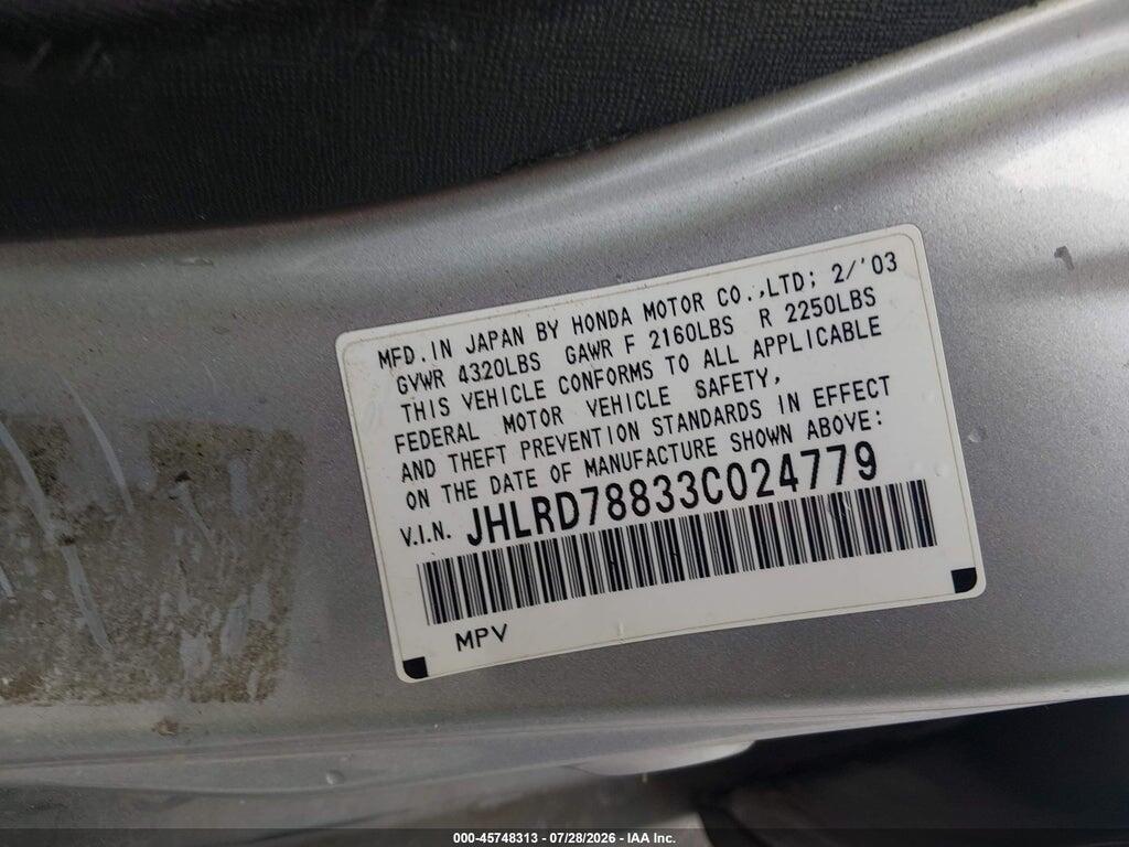 JHLRD78833C024779 2003 HONDA CR-V photo no. 9