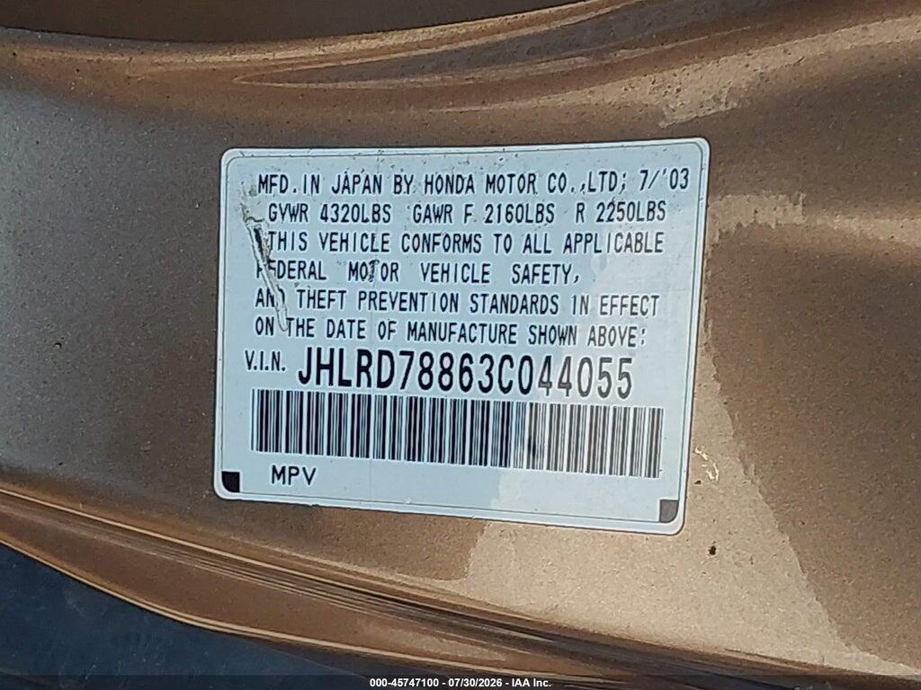 JHLRD78863C044055 2003 HONDA CR-V photo no. 9