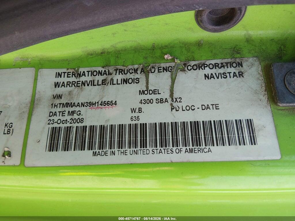 1HTMMAAN39H145654 2009 INTERNATIONAL 4000 photo no. 8