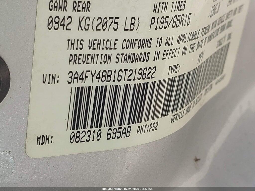 3A4FY48B16T219622 2006 CHRYSLER PT CRUISER photo no. 9