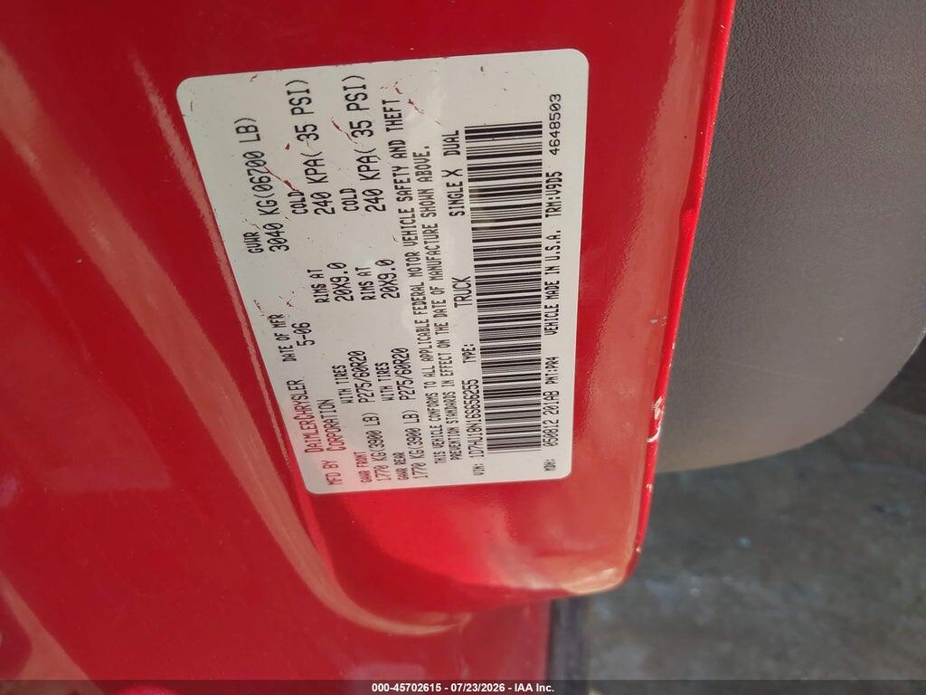 1D7HU18N16S656255 2006 DODGE RAM 1500 photo no. 9