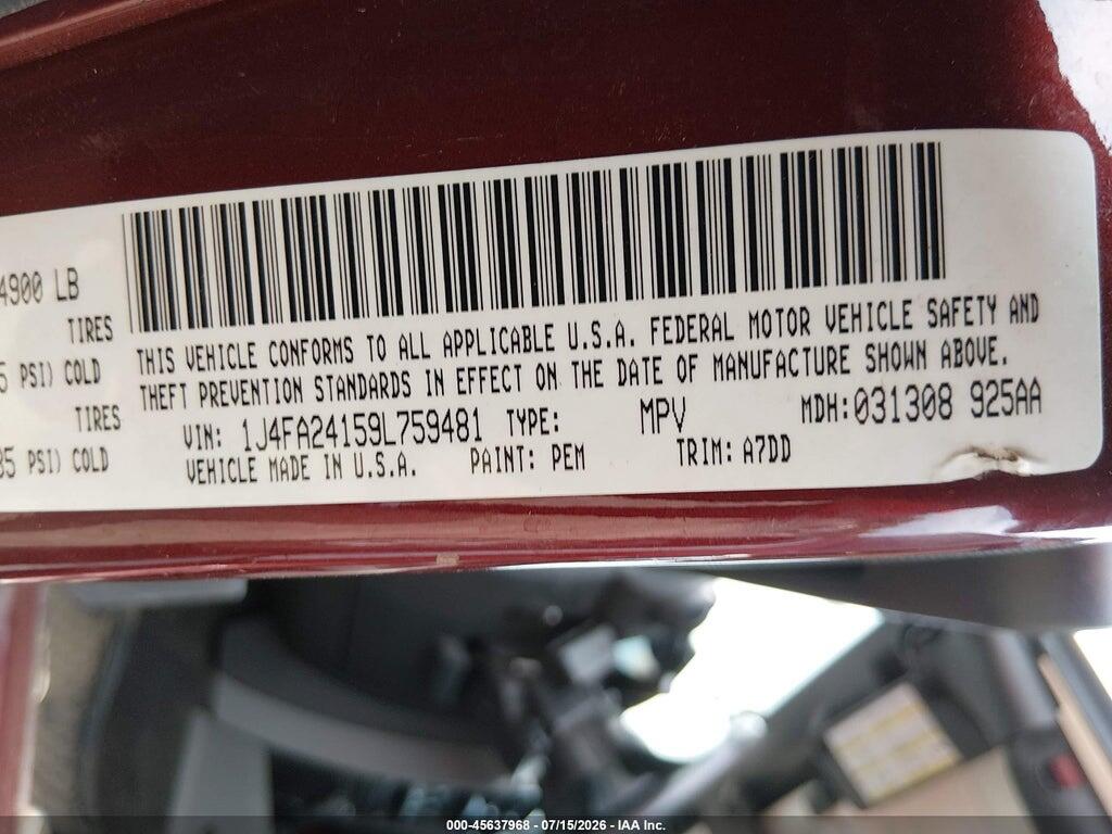 1J4FA24159L759481 2009 JEEP WRANGLER photo no. 9