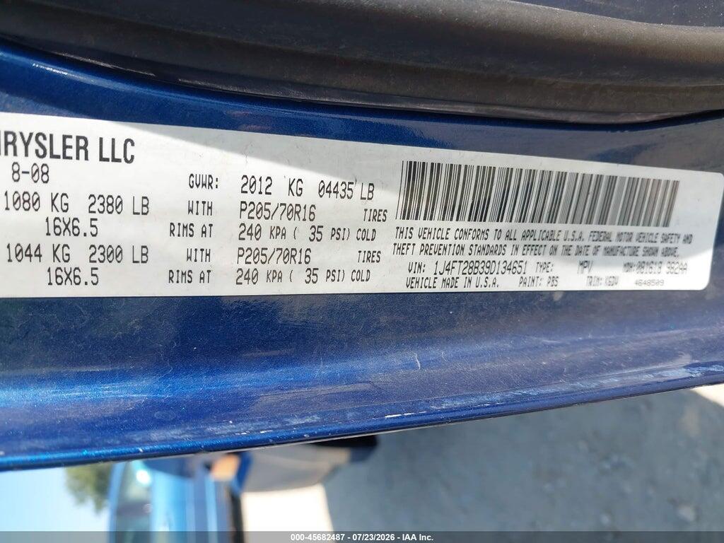 1J4FT28B39D134651 2009 JEEP PATRIOT photo no. 9