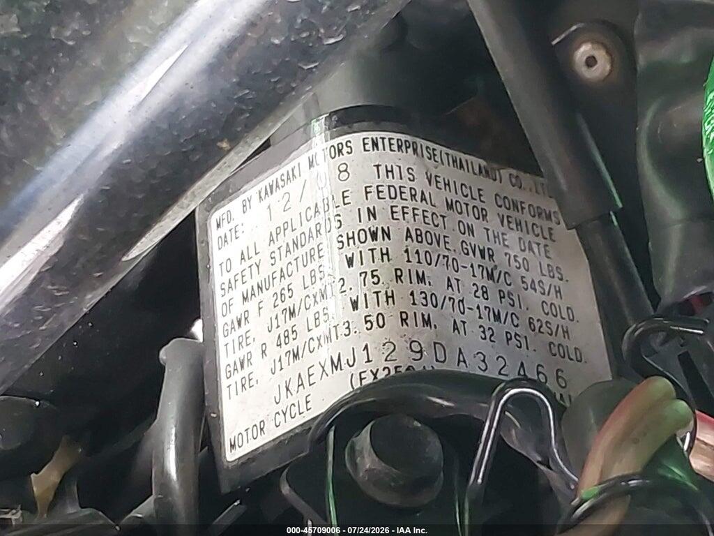 JKAEXMJ129DA32466 2009 KAWASAKI EX250 photo no. 10
