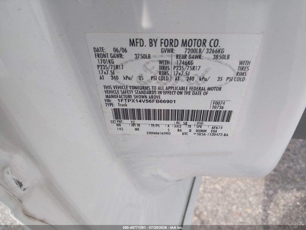 1FTPX14V56FB66901 2006 FORD F-150 photo no. 9
