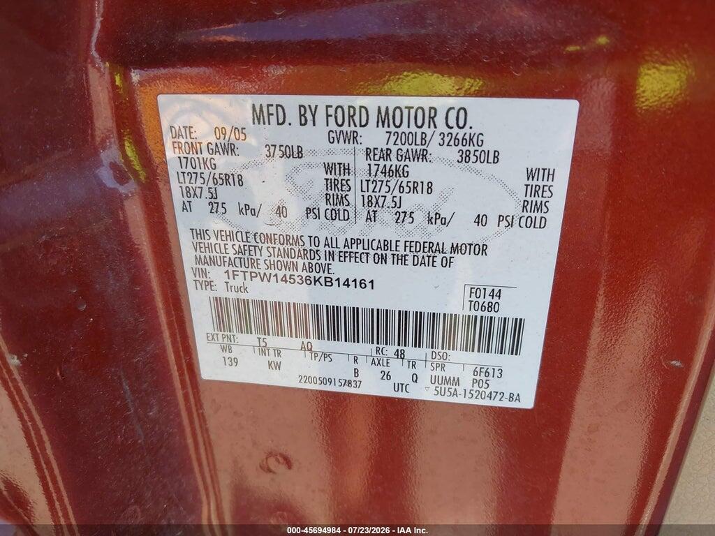 1FTPW14536KB14161 2006 FORD F-150 photo no. 9