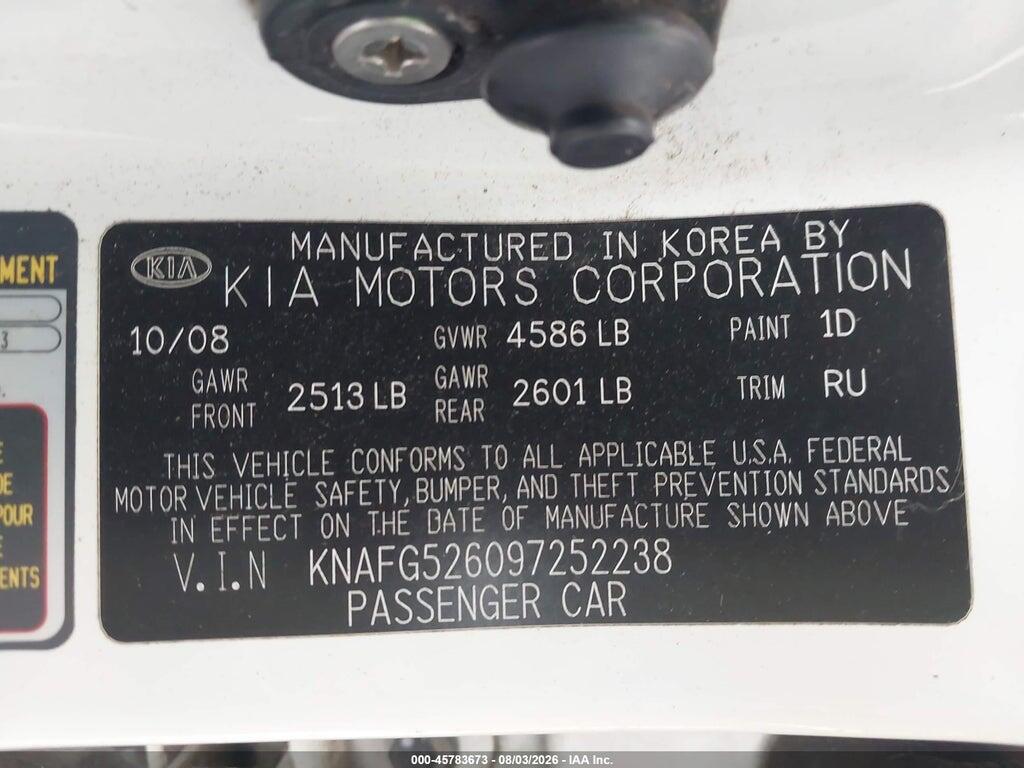 KNAFG526097252238 2009 KIA RONDO photo no. 9