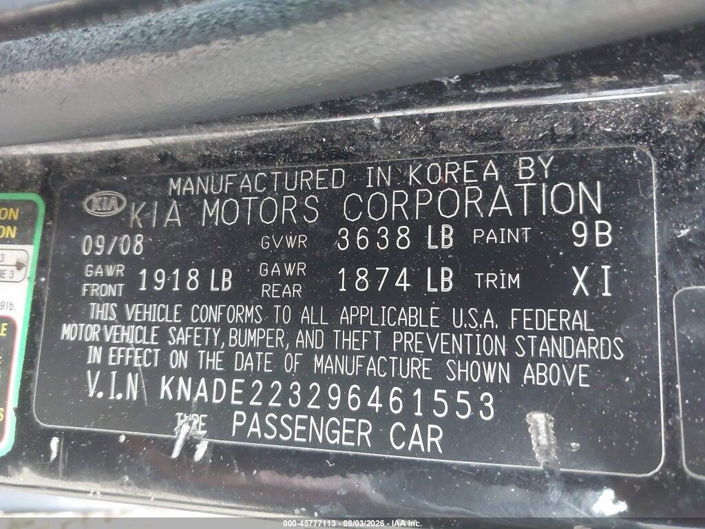 KNADE223296461553 2009 KIA RIO photo no. 9