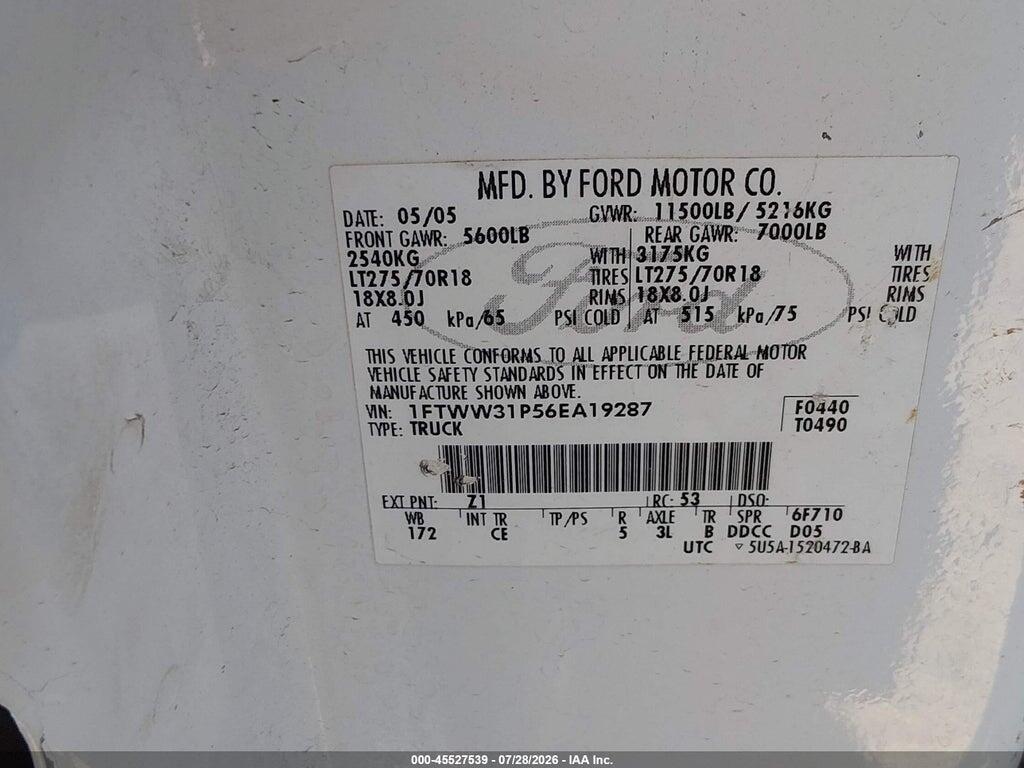 1FTWW31P56EA19287 2006 FORD F-350 photo no. 8