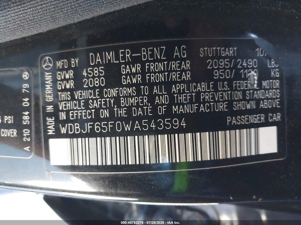 WDBJF65F0WA543594 1998 MERCEDES-BENZ E 320 photo no. 9