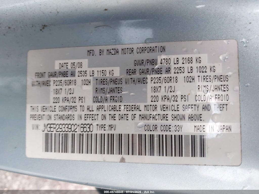 JM3ER293390216630 2009 MAZDA CX-7 photo no. 9