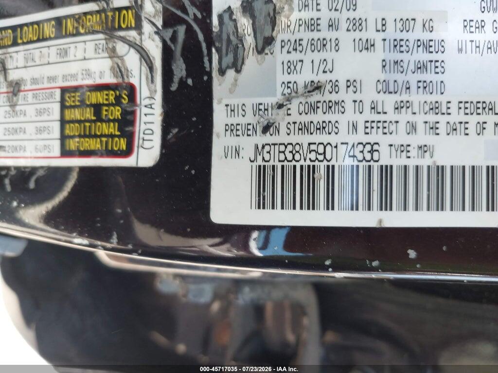 JM3TB38V590174336 2009 MAZDA CX-9 photo no. 9