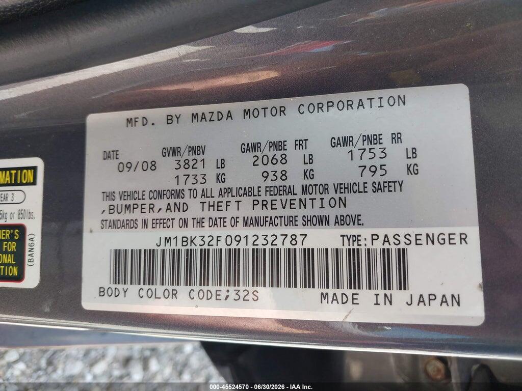 JM1BK32F091232787 2009 MAZDA MAZDA3 photo no. 9