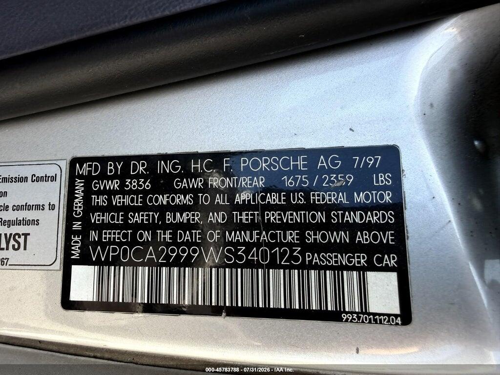 WP0CA2999WS340123 1998 PORSCHE 911 photo no. 9