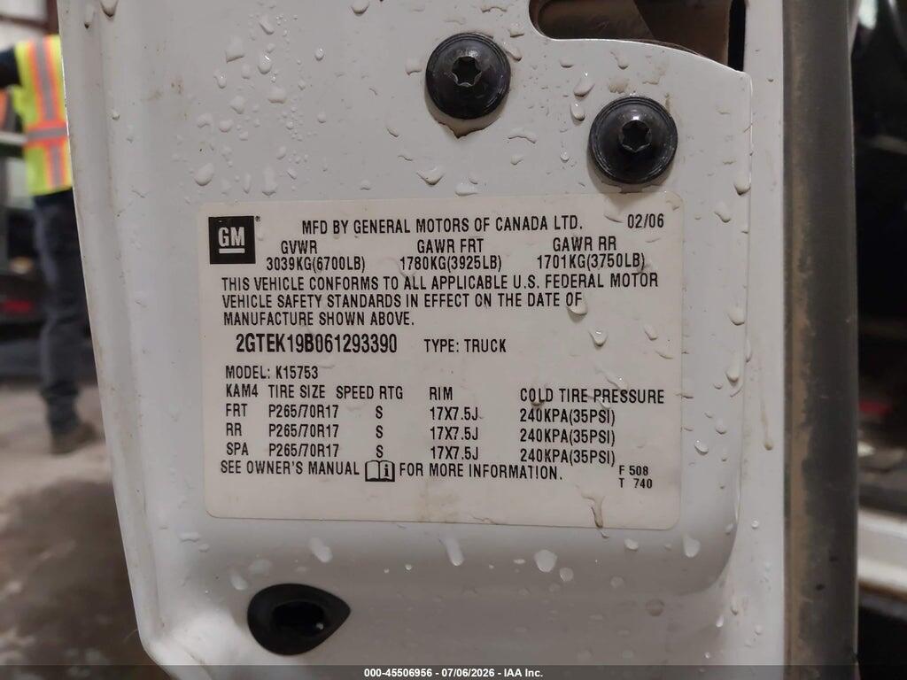 2GTEK19B061293390 2006 GMC SIERRA 1500 photo no. 9