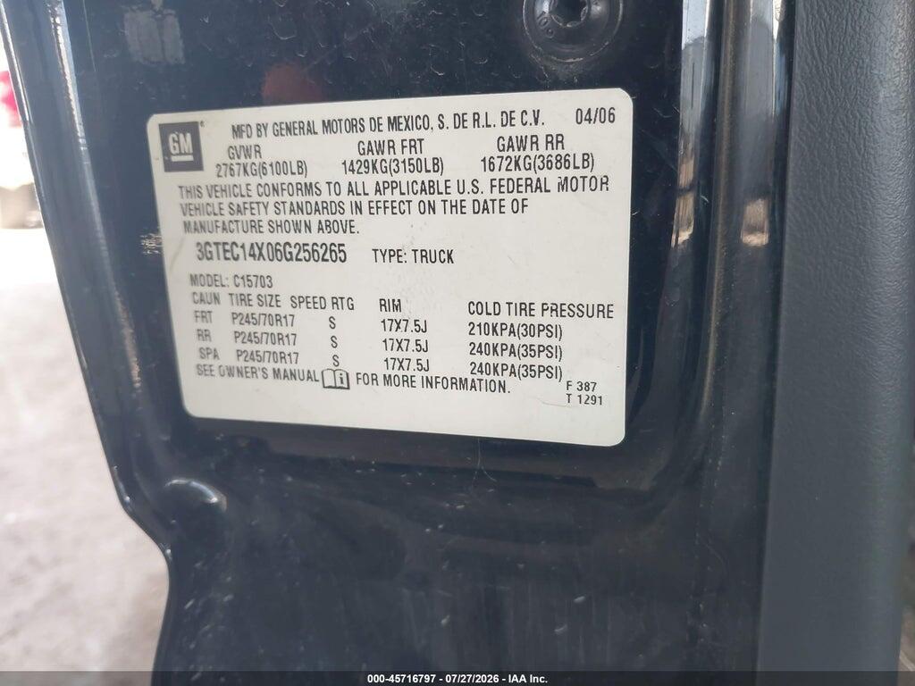 3GTEC14X06G256265 2006 GMC SIERRA 1500 photo no. 9