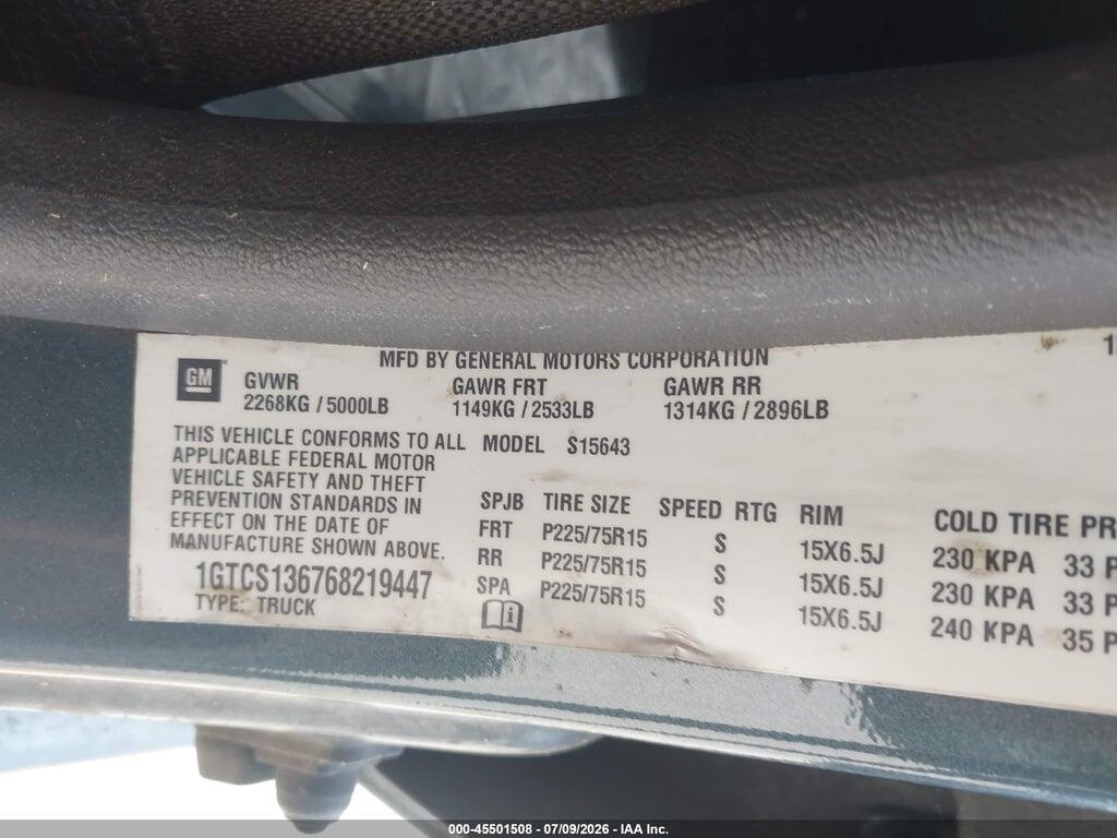 1GTCS136768219447 2006 GMC CANYON photo no. 9