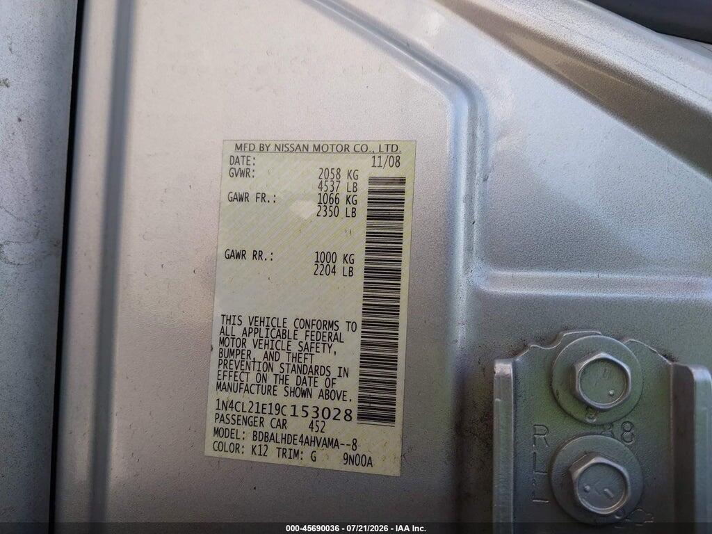 1N4CL21E19C153028 2009 NISSAN ALTIMA HYBRID photo no. 9