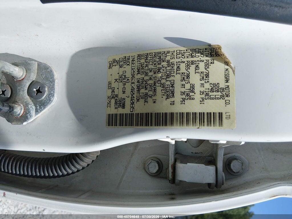 1N6ED29X63C404085 2003 NISSAN FRONTIER photo no. 9