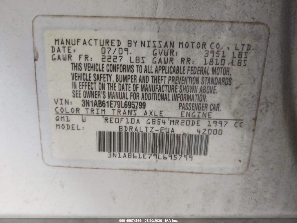 3N1AB61E79L695799 2009 NISSAN SENTRA photo no. 9