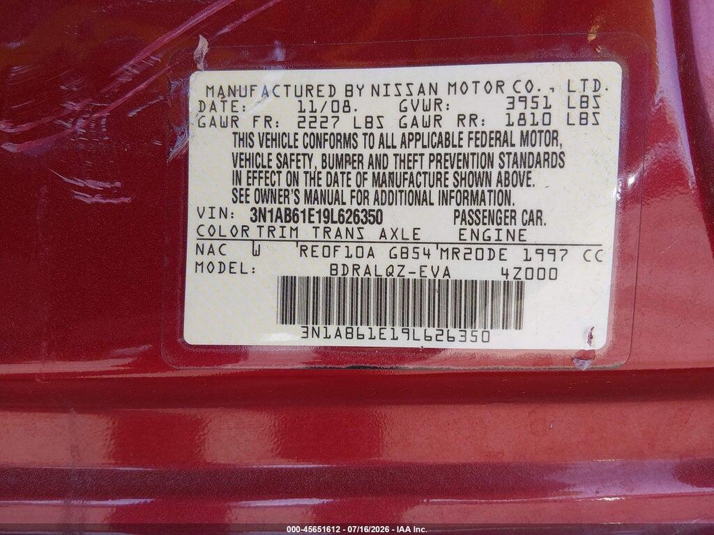 3N1AB61E19L626350 2009 NISSAN SENTRA photo no. 9