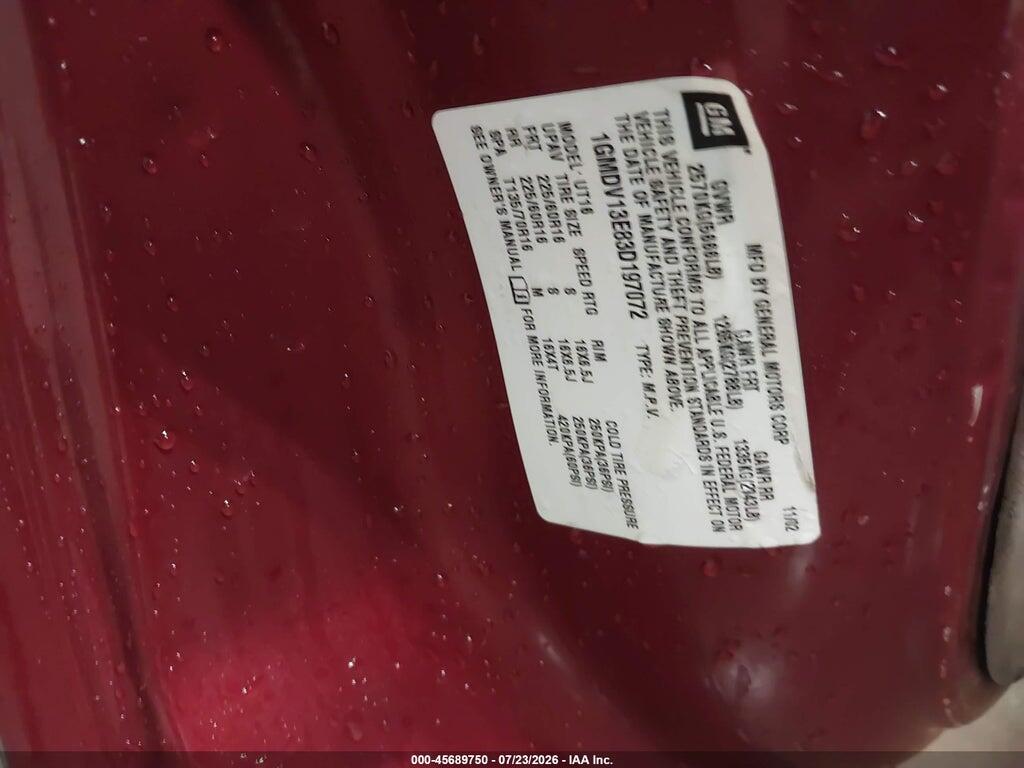 1GMDV13E83D197072 2003 PONTIAC MONTANA photo no. 9