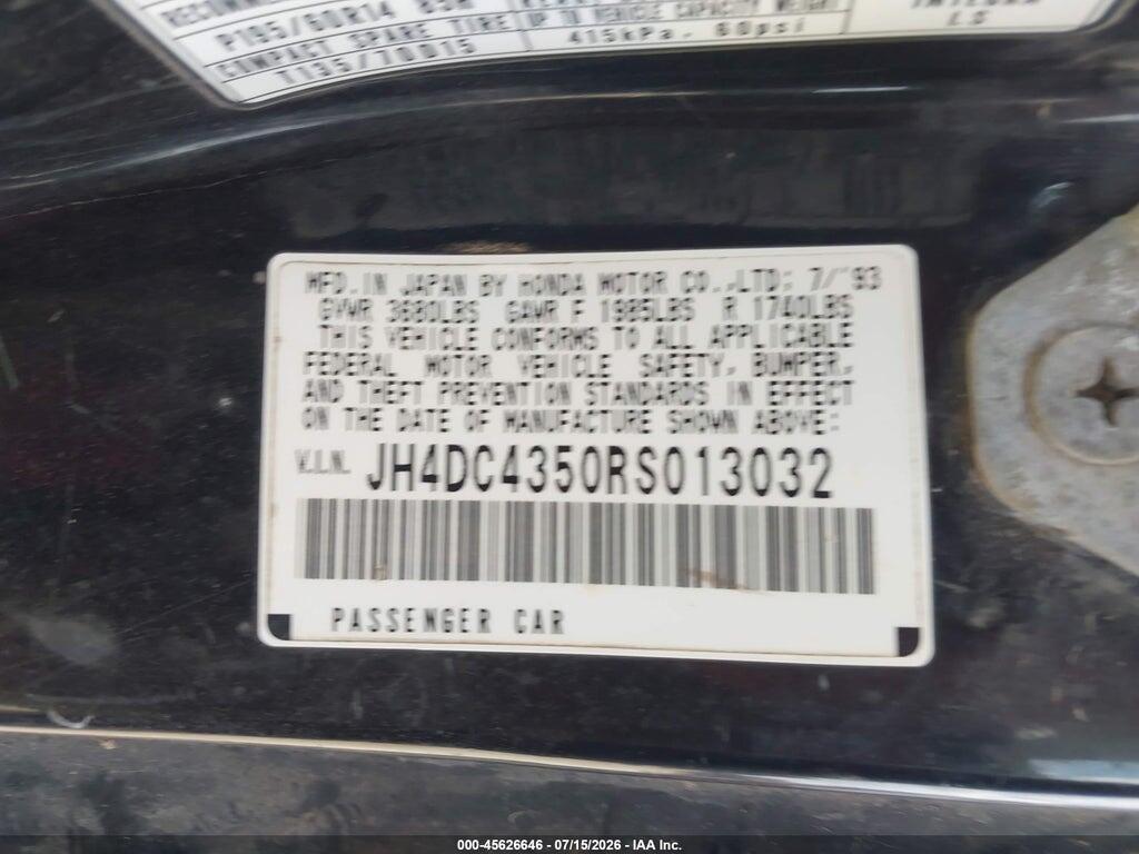 JH4DC4350RS013032 1994 ACURA INTEGRA photo no. 9