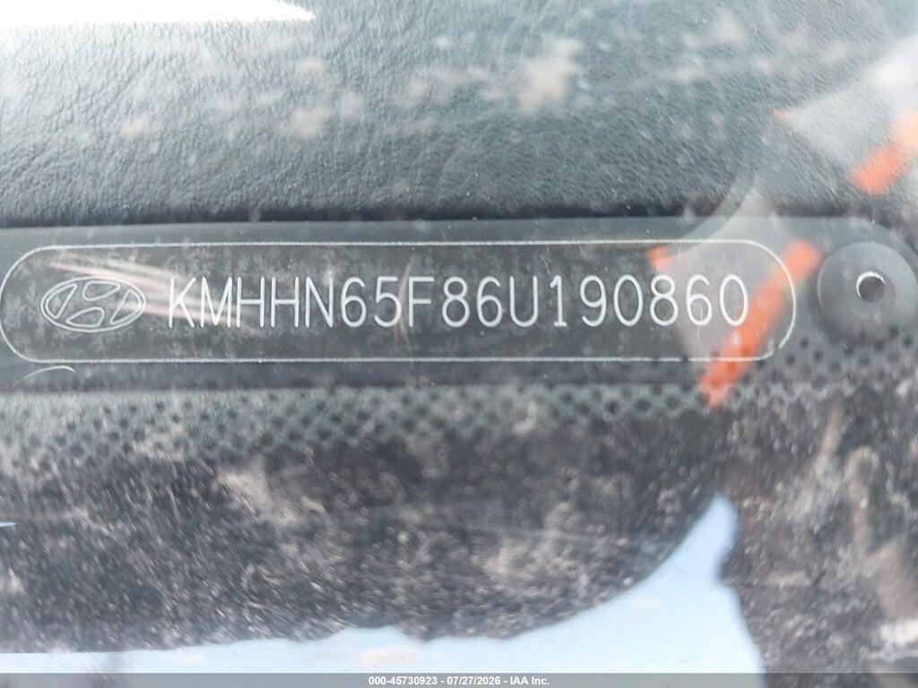 KMHHN65F86U190860 2006 HYUNDAI TIBURON photo no. 9