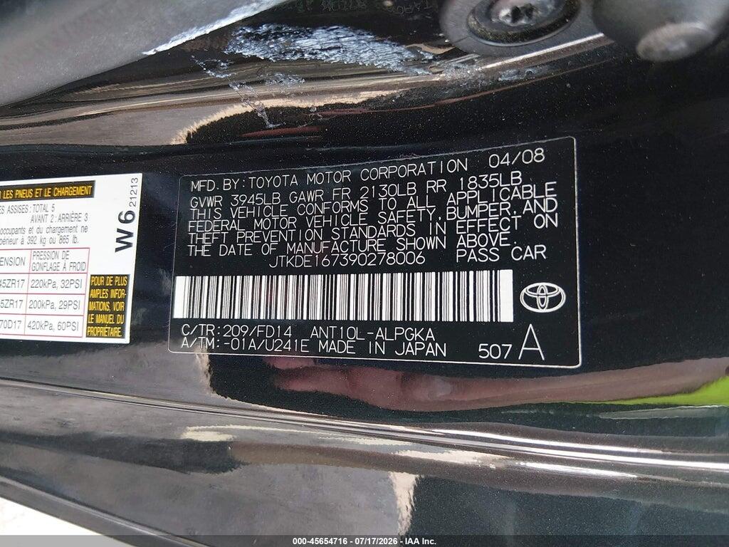 JTKDE167390278006 2009 SCION TC photo no. 9