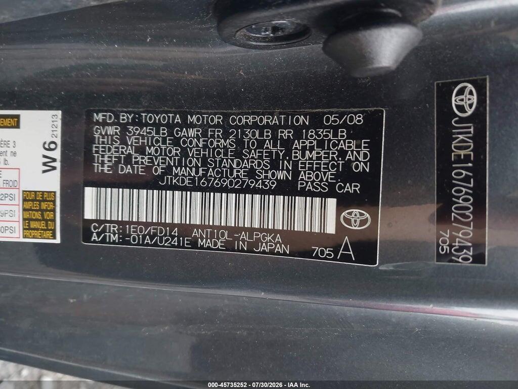 JTKDE167690279439 2009 SCION TC photo no. 9