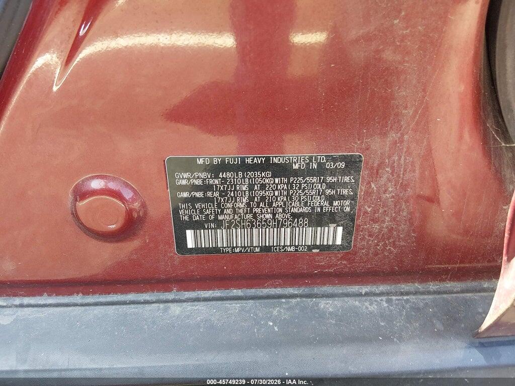 JF2SH63659H796488 2009 SUBARU FORESTER photo no. 9