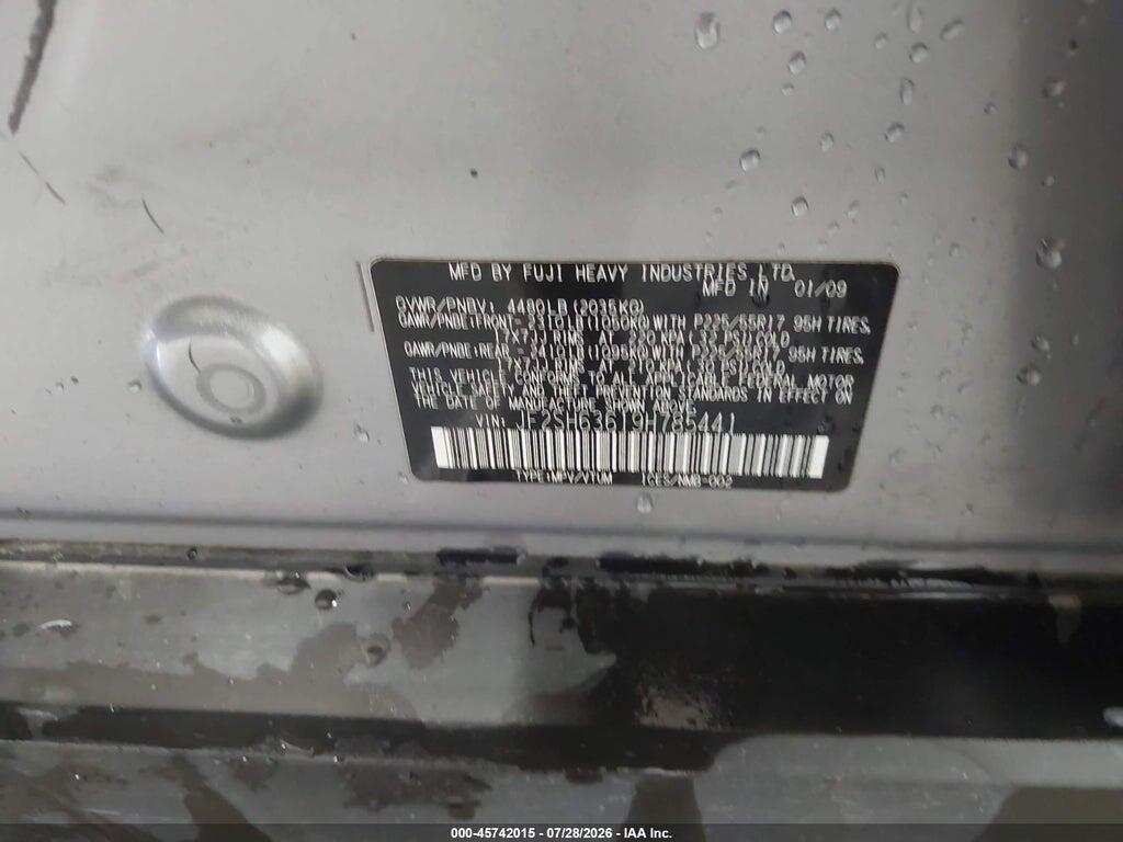 JF2SH63619H785441 2009 SUBARU FORESTER photo no. 9
