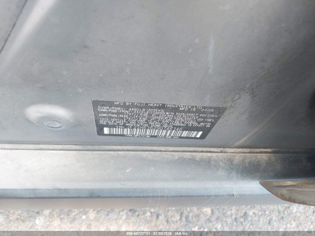 JF2SH63629G746346 2009 SUBARU FORESTER photo no. 9
