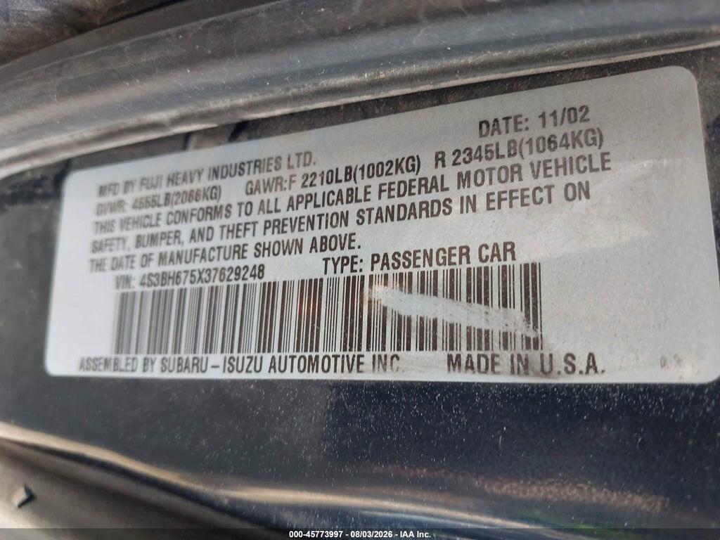 4S3BH675X37629248 2003 SUBARU OUTBACK photo no. 9