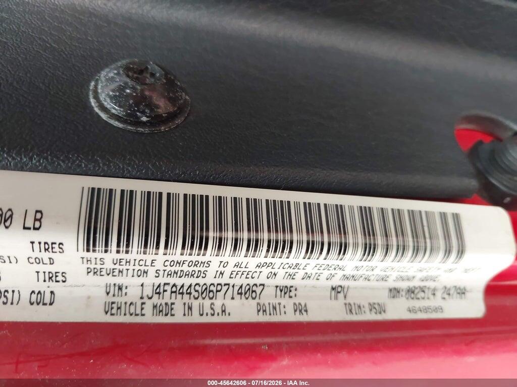 1J4FA44S06P714067 2006 JEEP WRANGLER photo no. 8