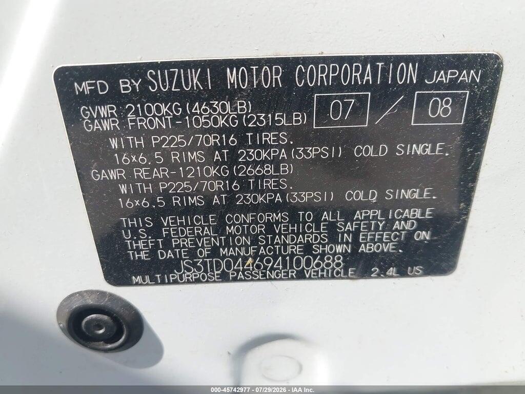 JS3TD044694100688 2009 SUZUKI GRAND VITARA photo no. 9