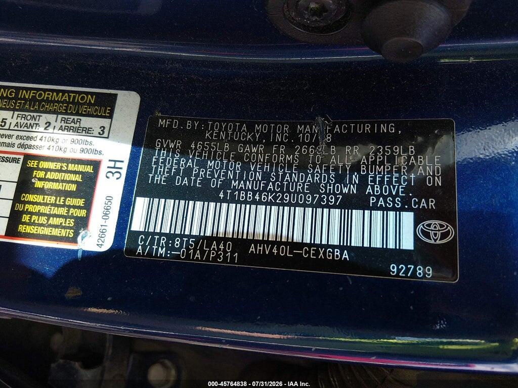4T1BB46K29U097397 2009 TOYOTA CAMRY HYBRID photo no. 9