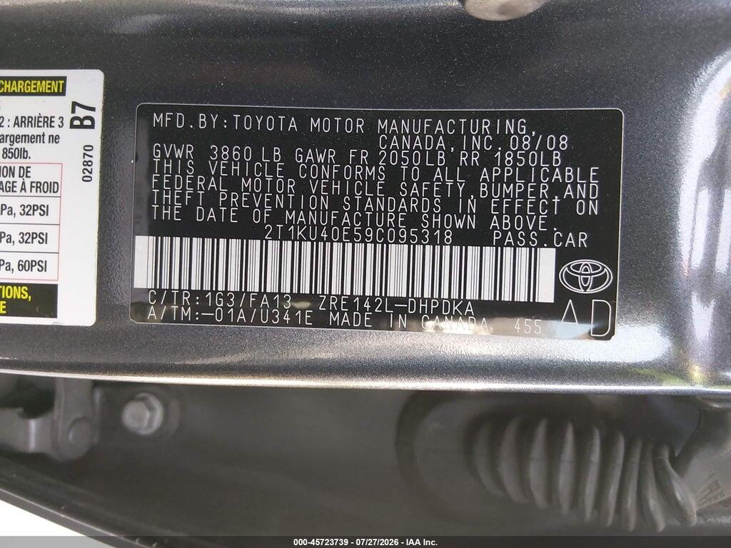 2T1KU40E59C095318 2009 TOYOTA MATRIX photo no. 9
