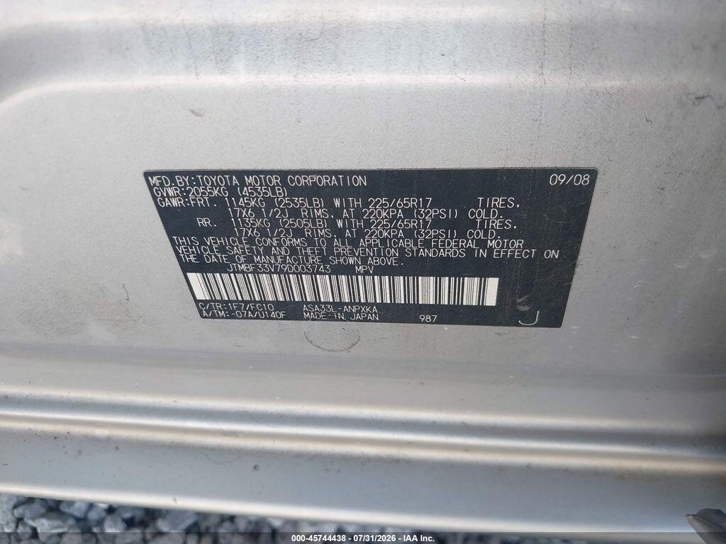 JTMBF33V79D003743 2009 TOYOTA RAV4 photo no. 9