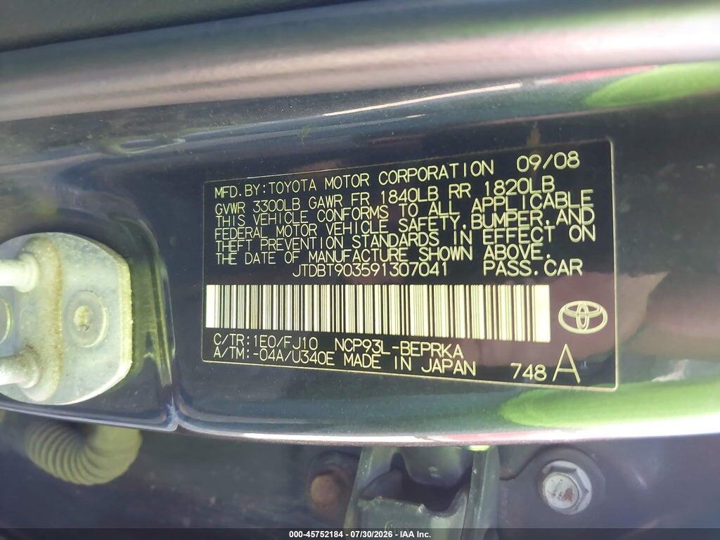 JTDBT903591307041 2009 TOYOTA YARIS photo no. 9