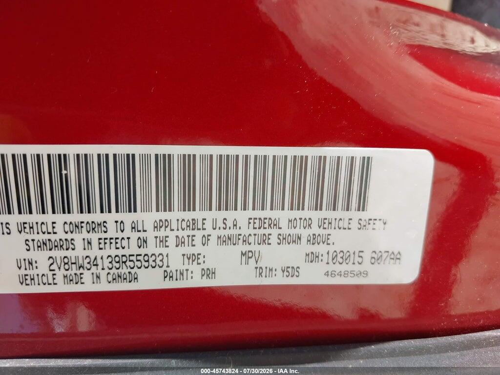 2V8HW34139R559331 2009 VOLKSWAGEN ROUTAN photo no. 9