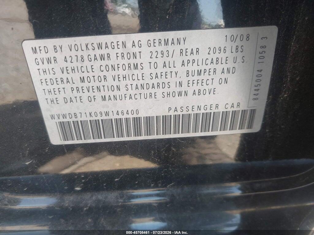 WVWDB71K09W146400 2009 VOLKSWAGEN RABBIT photo no. 9