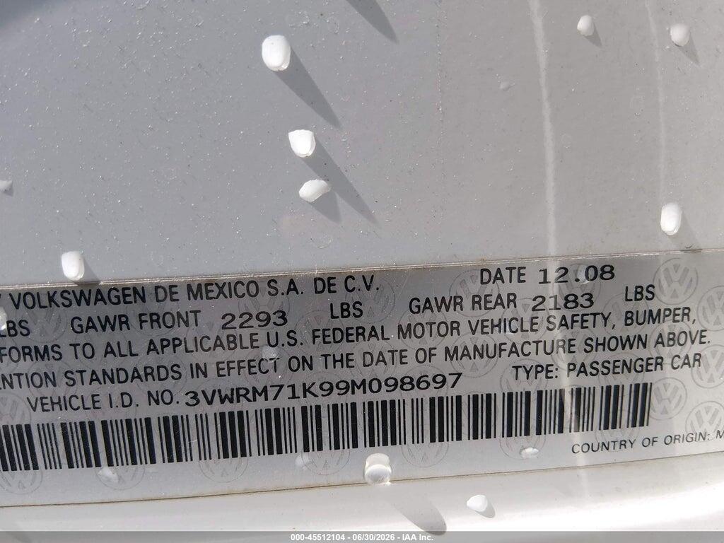 3VWRM71K99M098697 2009 VOLKSWAGEN JETTA photo no. 9