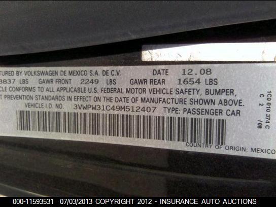 3VWPW31C49M512407 2009 VOLKSWAGEN NEW BEETLE photo no. 9